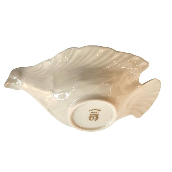 Lenox Dove Candy Bowl Trinket Dish Cream Ivory Porcelain Gold Trim - Picture 4 of 9